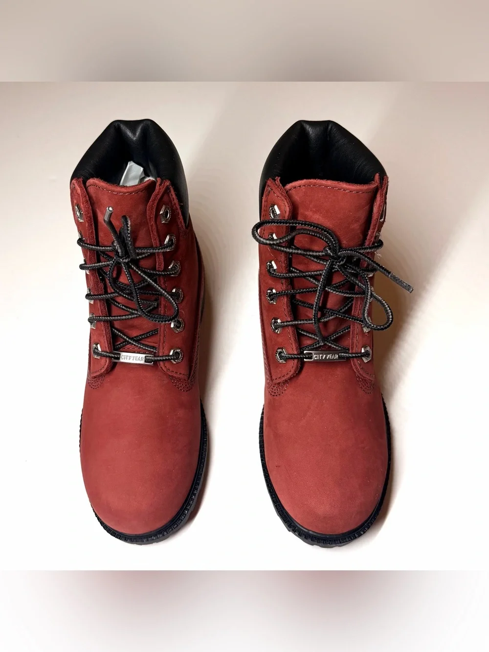 Timberland Juniors 6-inch Premium Waterproof Boots red and black Size- 6.5 M